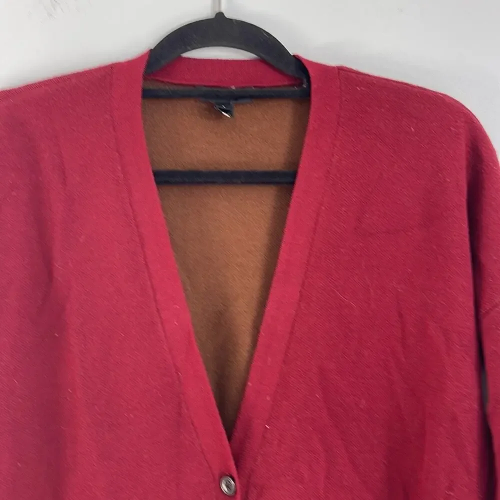 J. Crew Merino Wool blend dark academia button up knit cardigan sweater sz S